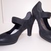 Black strap shoes, Elegante Dronfield